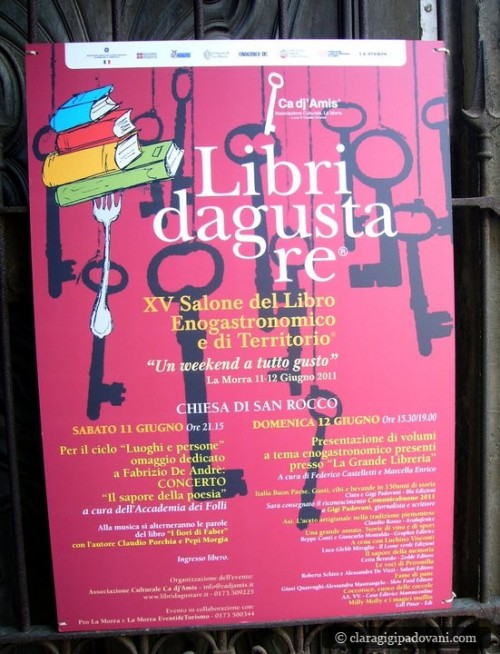Il cartello della rassegna "Libri da gustare"