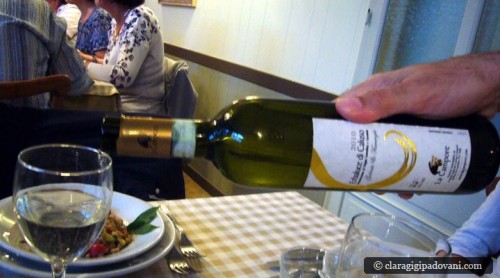 Durante la cena delle "delizie dell'orto"
