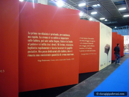 C'è anche la Nutella sul muro dello stand Tentazione e meditazione, al Salone del Libro 2010