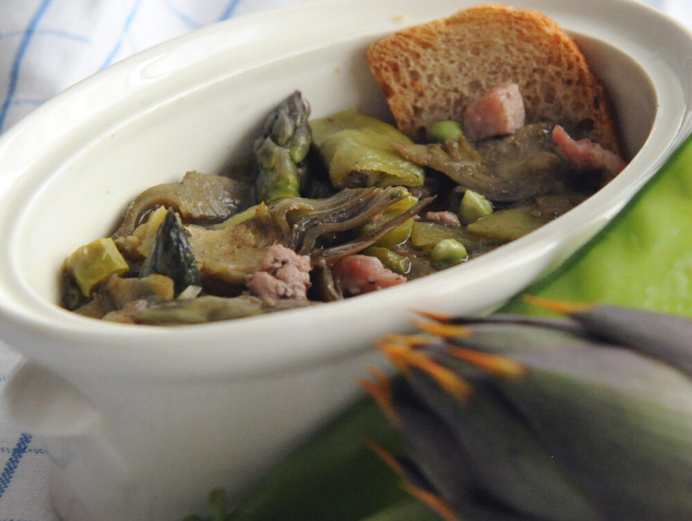 La gramugia lucchese con i carciofi
