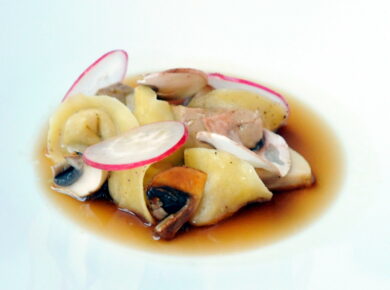 Tortellini di pesce con foie gras