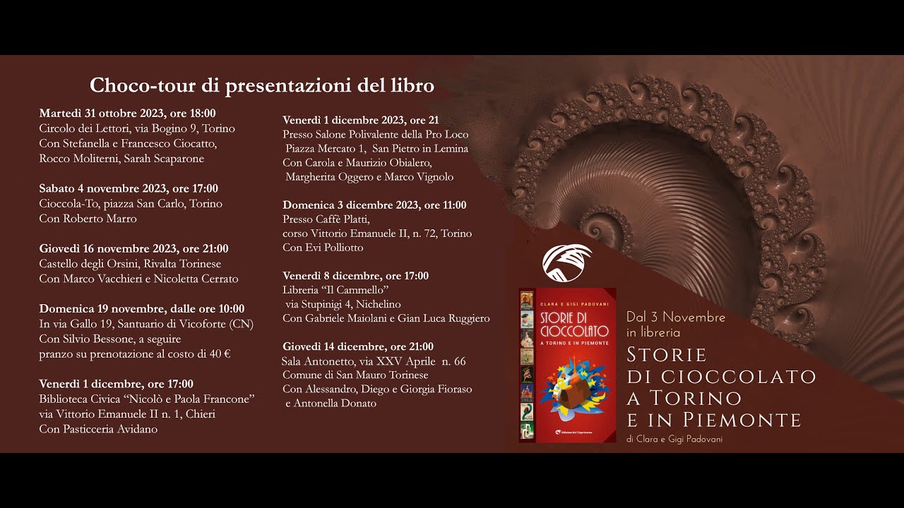 Il nostro Choco-Tour: 12 incontri, 30 persone on the stage, 500 partecipanti